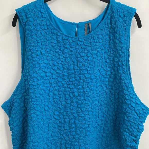 By Anthropologie Textured Mini Shift Dress Sleeveless Stretchy Plus Size 3X - Picture 4 of 12